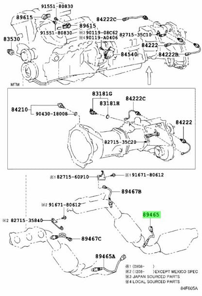 Genuine Toyota 4Runner Oxygen Sensor O2 89465-35670 Hilux Surf Prado OEM1
