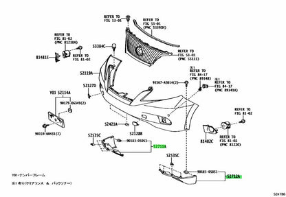 OEM TOYOTA Lexus RX270/350/450H FrontBumperGarnish RH/LH 52711-48030 52712-480101