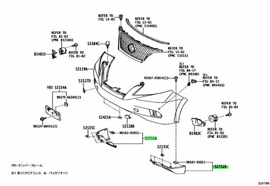 OEM TOYOTA Lexus RX270/350/450H FrontBumperGarnish RH/LH 52711-48030 52712-480101