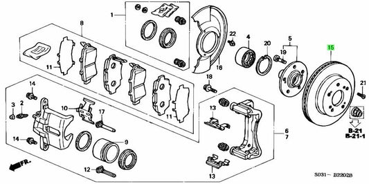 OEMDISC FRONT BRAKE (15");DISK FR. BRAKE (15")  HONDA Civic Type R 45251-SZ3-000