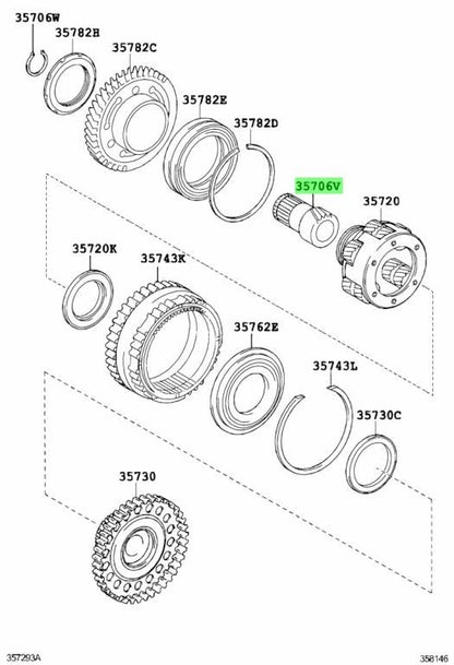 OEM Genuine Toyota Lexus Planetary Sun Gear Sub Assembly 35706-73010 35706730101