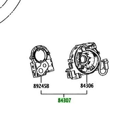 Genuine Toyota Hiace GDH201V Spiral Cable Clock Spring w/ Sensor OEM 84307-471901