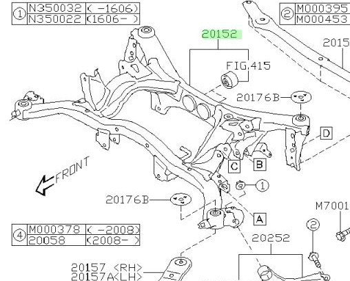 NEW Genuine Subaru Rear Suspension Subframe Assembly Rear Frame OEM 20152VA0001