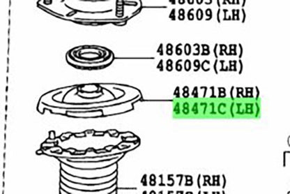 OEM Toyota Lexus RX270/350/450H Front Coil Spring Upper Seat RH/LH 48471-41012×22