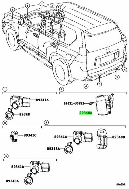 Genuine Toyota Land Cruiser Prado 150 Parking Sonar Control ECU 89340-601001