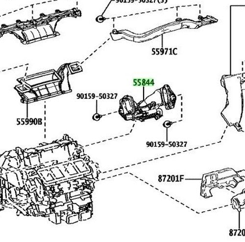OEM Genuine TOYOTA Lexus Heater To Register Duct No.2 55844-60380 5584460380