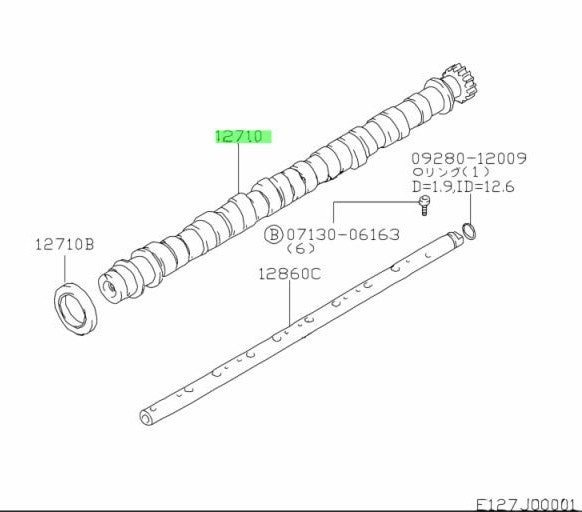 Genuine Suzuki Camshaft 12710-66D00 OEM1