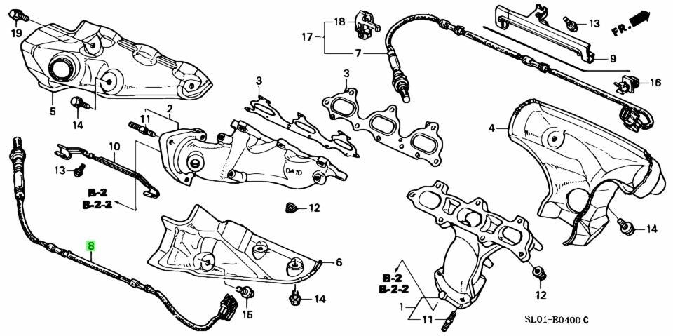 OEM Genuine Honda 1991-1999 Acura NSX E-NA1 SENSOR REAR OXYGEN 36532-PR7-J02 NEW