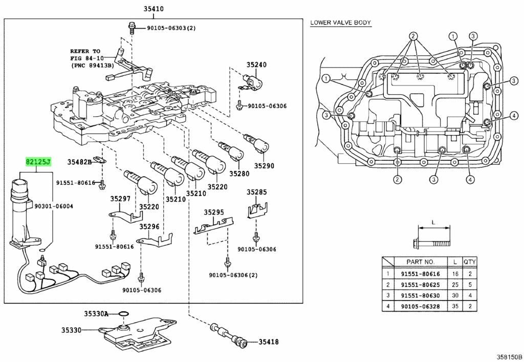 OEM TOYOTA Lexus Transmission Wire w/ Temperature Sensor 82125-73010 82125730101