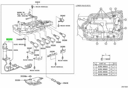 OEM TOYOTA Lexus Transmission Wire w/ Temperature Sensor 82125-73010 82125730101