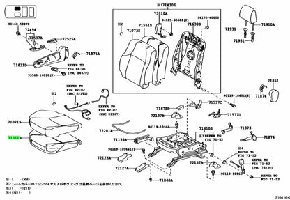 TOYOTA Land Cruiser Prado 150 PAD FRONT SEAT CUSHION RH 71511-60441 Genuine JDM1