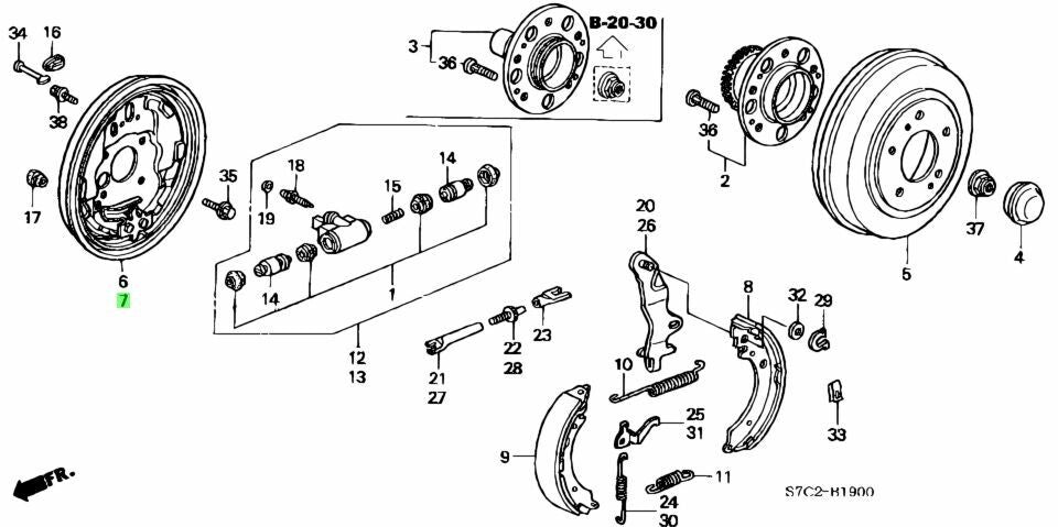 OEM Honda PLATE COMP.RR. BRAKE BACK R&L SET Civic UA-EU3