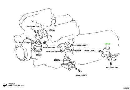 OEM INSULATOR, ENGINE MOUNTING, REAR Genuine Toyota Lexus LX 600 12371-701301