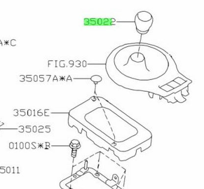 Genuine Subaru Gear Shift Knob OEM 35022-CA0001