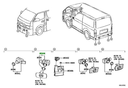 Genuine Toyota Hiace GDH201V Parking Sensor Silver 1E7 OEM 89341-33220-P81