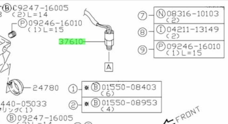 37610-81A00-000 Suzuki Switch assy,back up lamp 3761081A00000, New Genuine OEM P2