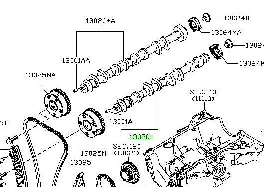 New Genuine Nissan Camshaft Assembly 13020-4BB0A OEM1