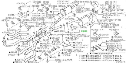 OEM MUFFLER EXHAUST MAIN Genuine Nissan 300ZX Z32 Twin Turbo 2+2 B0100-41P611