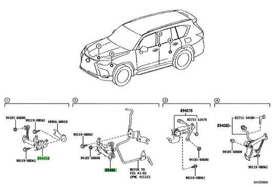 New Genuine Toyota FR Suspension Height Sensor L&R Pair 89405-60030 89406-600401