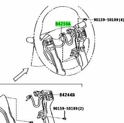 New Genuine Toyota Land Cruiser Prado Steering Wheel Switch 84250-60150-B3 OEM1