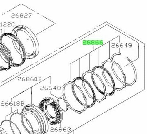 26866-76JT0-000 Suzuki Disc set,rev clutch 2686676JT0000, New Genuine OEM Part1