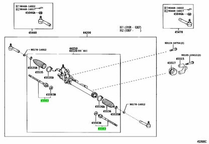 45503-39155 Toyota OEM Genuine END SUB-ASSY, STEERING RACK1