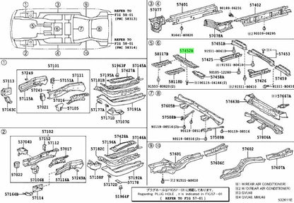 OEM Genuine TOYOTA Lexus Front Floor Cross Member No.2 57452-48032 57452480321
