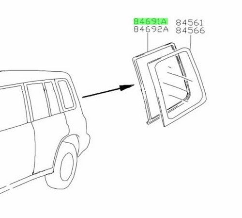 84691-56B00-5PK Suzuki Molding,qtr window,r 8469156B005PK, New Genuine OEM Part1