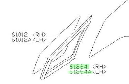 Genuine Subaru Front Door Partition Weather Strip Set R&L OEM 61284/FJ001-FJ0111