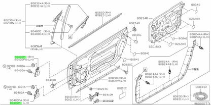 OEM HINGE FRONT DOOR R&L SET Nissan Skyline R34 ER34 GT-T RB25DET 80400-AM8001