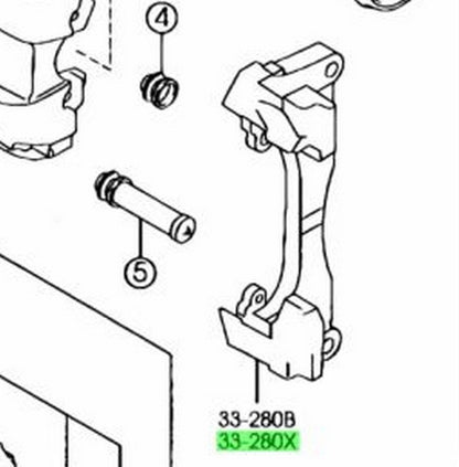 Genuine Mazda CX-7 ER3P Front Brake Caliper Mounting Support LH L206-33-2911