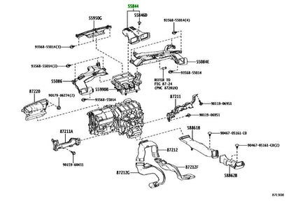 OEM TOYOTA Lexus UX Series Heater To Register Duct No.2 55844-76070 55844760700