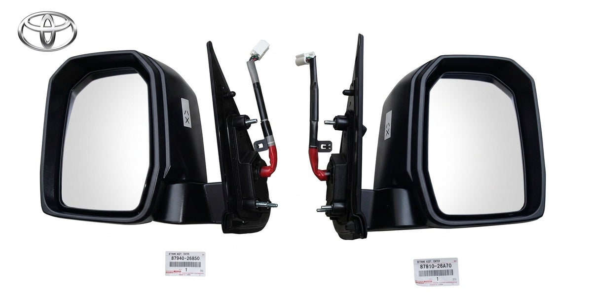 Genuine Toyota Hiace GDH201V Chrome Heated Mirror Pair 87940-26B50 87910-26A700
