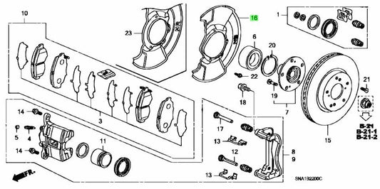 HONDA Genuine OEM  FR. BRAKE SPLASH GUARD R＆L SET 45255-SNB-000 ×2