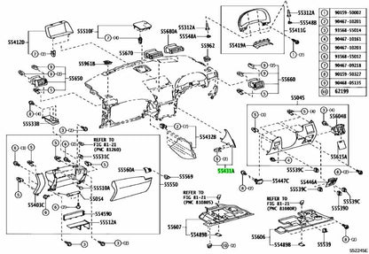 OEM Lexus RX270/350/450H Instrument Panel Finish Panel Black Trim 55431-48010-C01