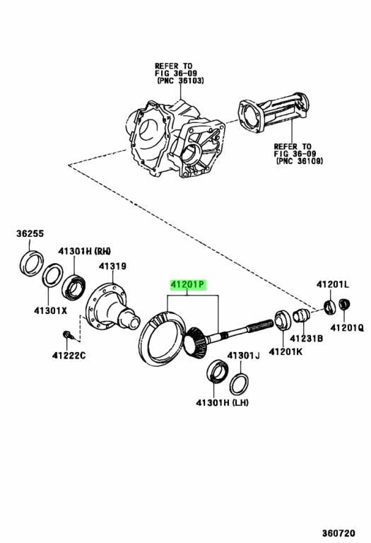 41201-21020 Toyota Gear kit, transfer 4120121020, New Genuine OEM Part0