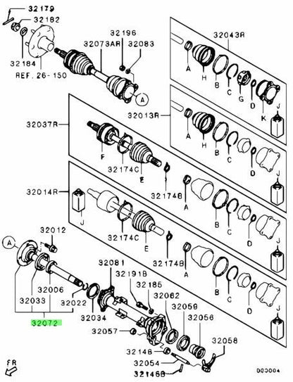 NEW Genuine Mitsubishi Front Inner CV Axle Shaft Kit OEM MN1712941