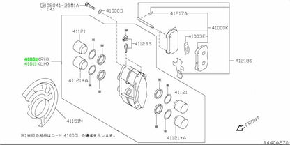 New Genuine Nissan Front Brake Caliper LH RH Pair 41011-24U00 41001-24U001
