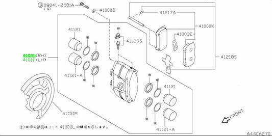 New Genuine Nissan Front Brake Caliper LH RH Pair 41011-24U00 41001-24U001