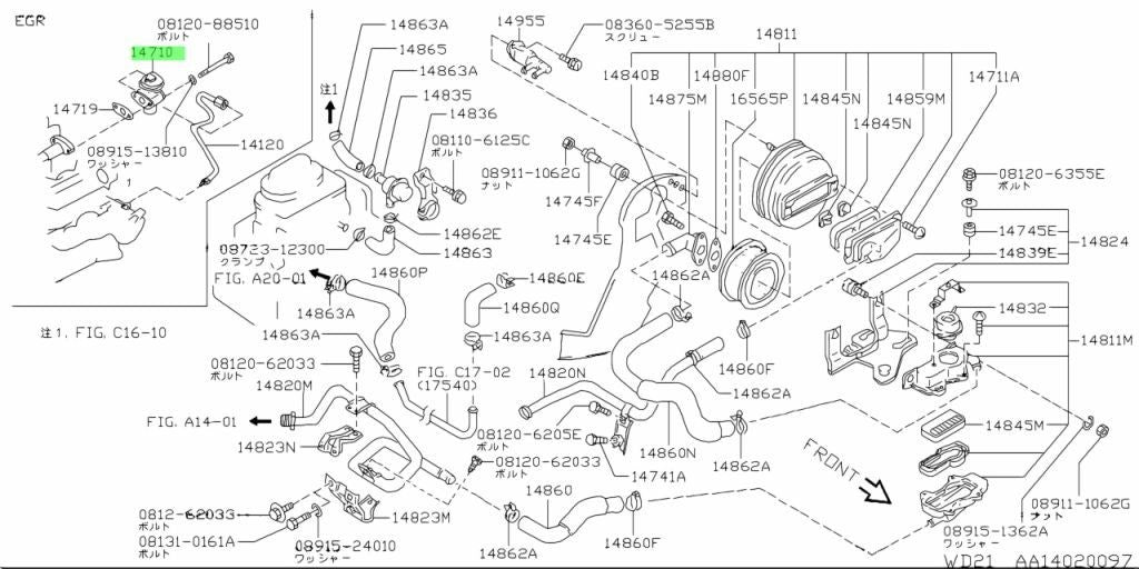OEM Genuine Nissan Pickup EGR Valve Assembly 14710-88G10 1471088G10 NEW1