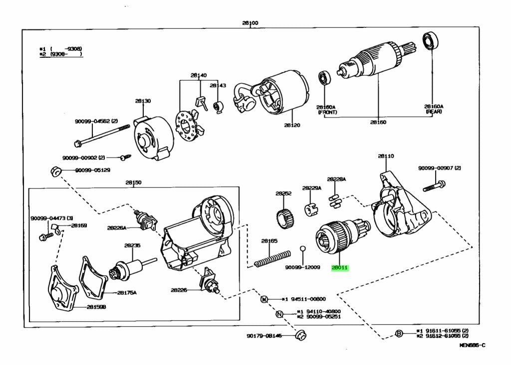 Genuine Toyota Starter Clutch Sub-Assy 28011-67030 OEM1