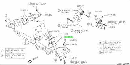 11610-68H00-000 Suzuki Mounting,eng fr 1161068H00000, New Genuine OEM Part