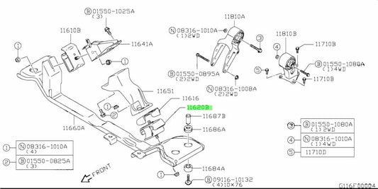 11610-68H00-000 Suzuki Mounting,eng fr 1161068H00000, New Genuine OEM Part