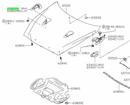 Genuine Nissan R35 GT-R GTR Hood Air Intake Scoop Vent Right Side 65850-JF00A