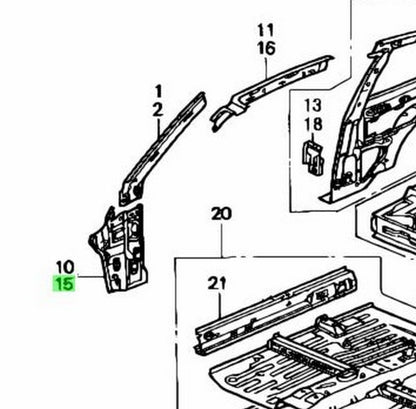 OEM Honda Civic EG 1992-1995 LH Front Inner Lower Pillar 64530-SR3-300ZZ Genuine1