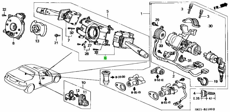 OEM Honda Civic EG Lighting Turn Signal Switch Genuine 35255-SR3-0130