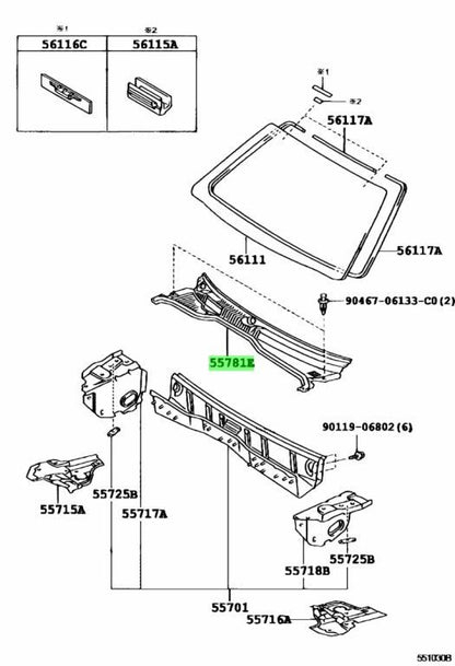 OEM Genuine TOYOTA LANDCRUISER PRADO CowlTopVentilatorLouverSub-Assy 55708-600313