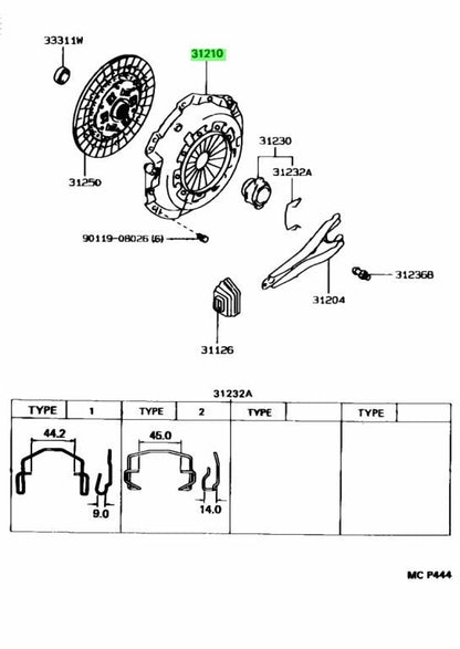 TOYOTA Genuine SUPRA JZA80 2JZGTE 6-SPEED COVER ASSY, CLUTCH 31210-141701