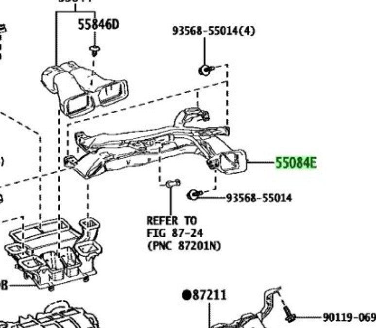 OEM Genuine TOYOTA Lexus Heater To RegisterDuct No.1 Assy 55084-76073 55084760731