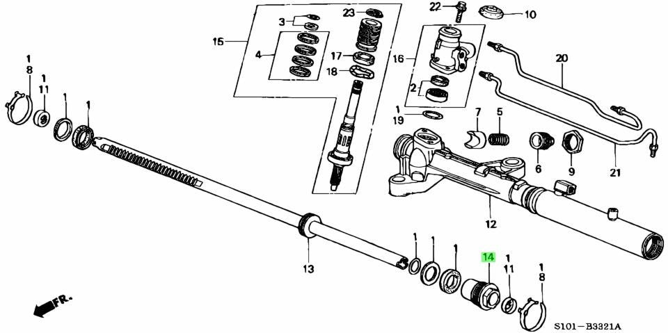 OEM END COMP., CYLINDER Genuine Honda CR-V 53630-S10-013
